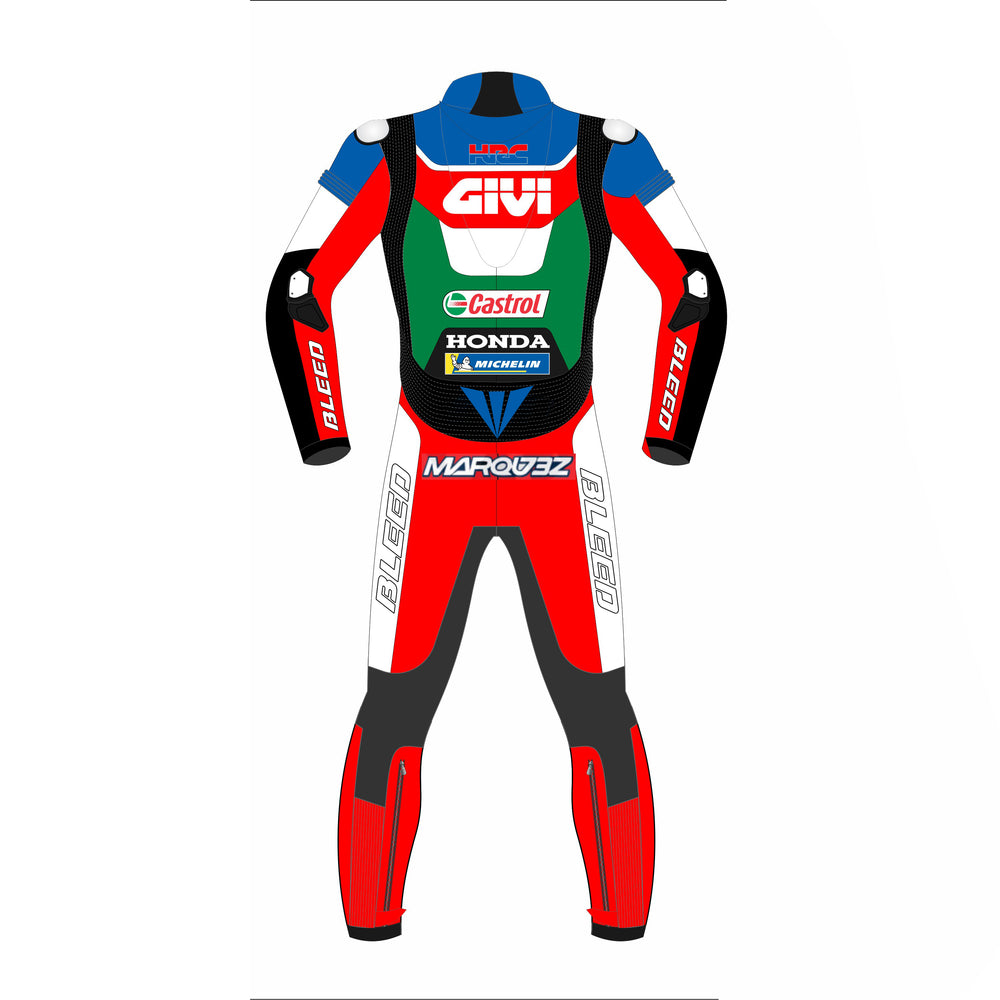 Alex Marquez Honda LCR 2021 MotoGP leather racing suit detail view