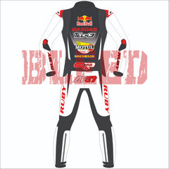 Augusto Fernandez Red Bull GasGas British GP 2024 MotoGP leather racing suit detail view