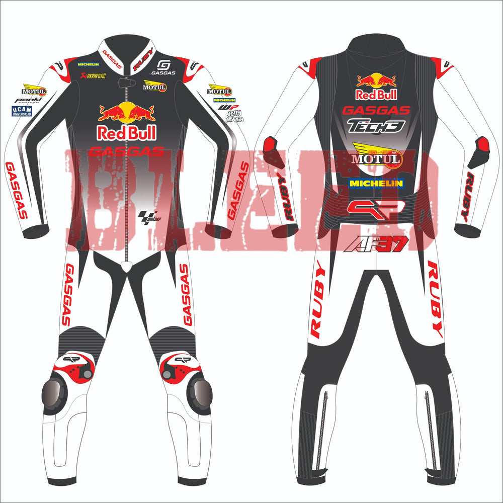 Augusto Fernandez Red Bull GasGas British GP 2024 MotoGP leather racing suit front view