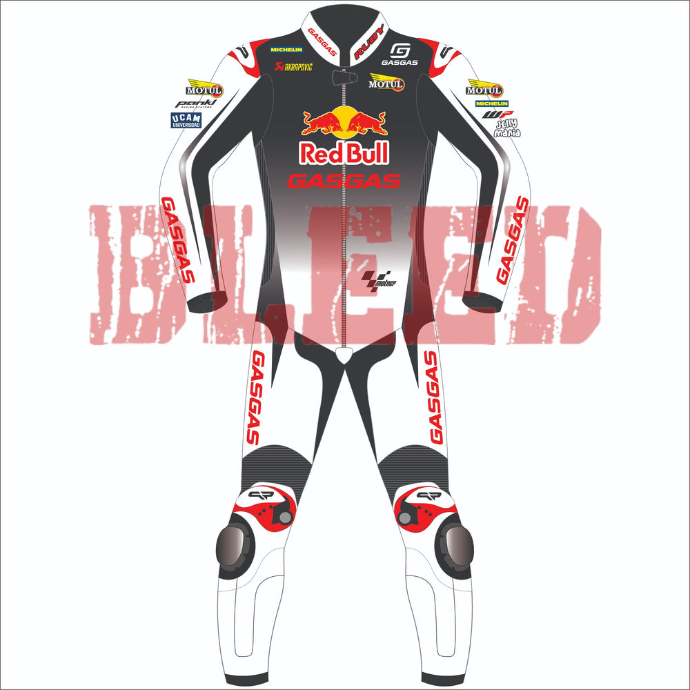 Augusto Fernandez Red Bull GasGas British GP 2024 MotoGP leather racing suit back view