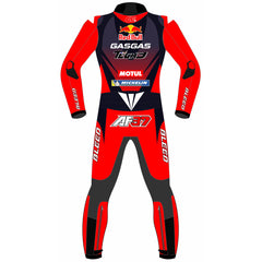 Augusto Fernandez Red Bull GasGas Tech3 2024 MotoGP leather racing suit detail view