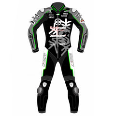 Alex Lowes Kawasaki Ninja 2023 WSBK test track leather racing suit back view