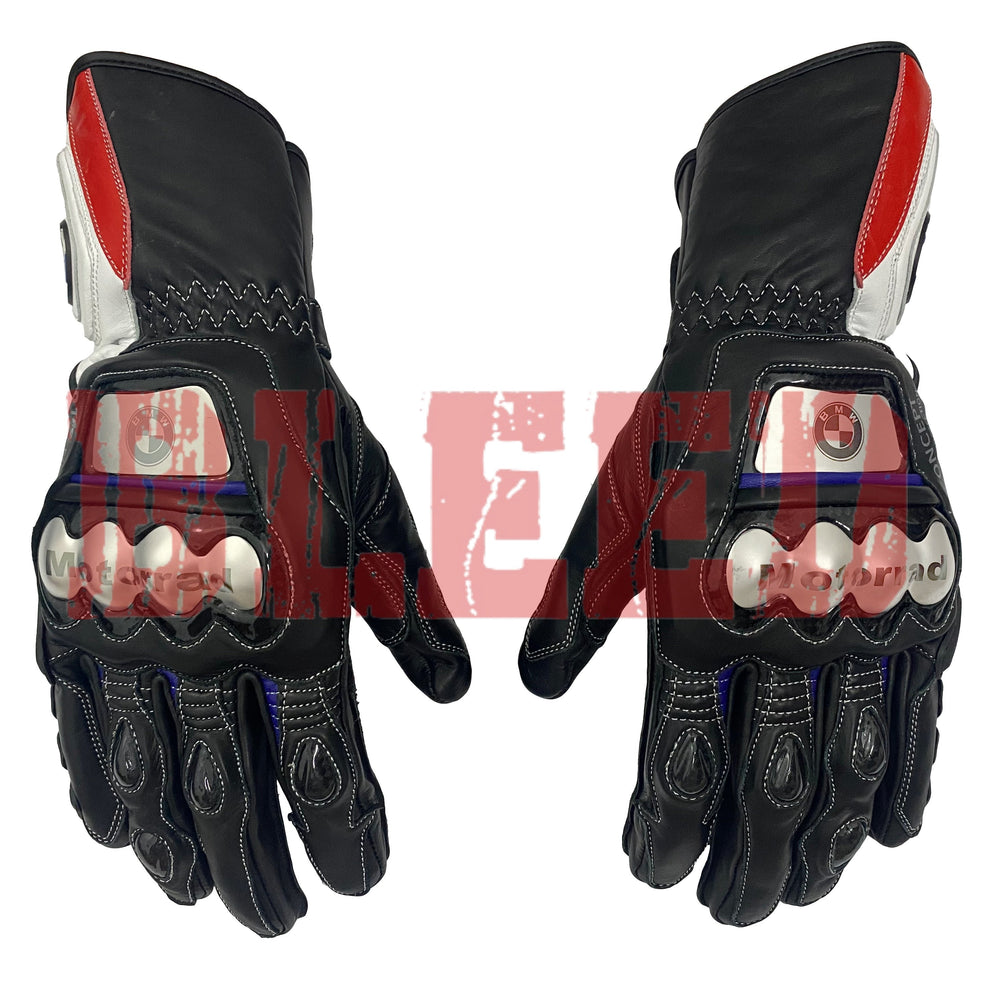 BMW Motorrad men motorcycle leather racing gloves front view