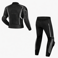 Vortex Neon Black Motorcycle Leather 2 Piece Suit