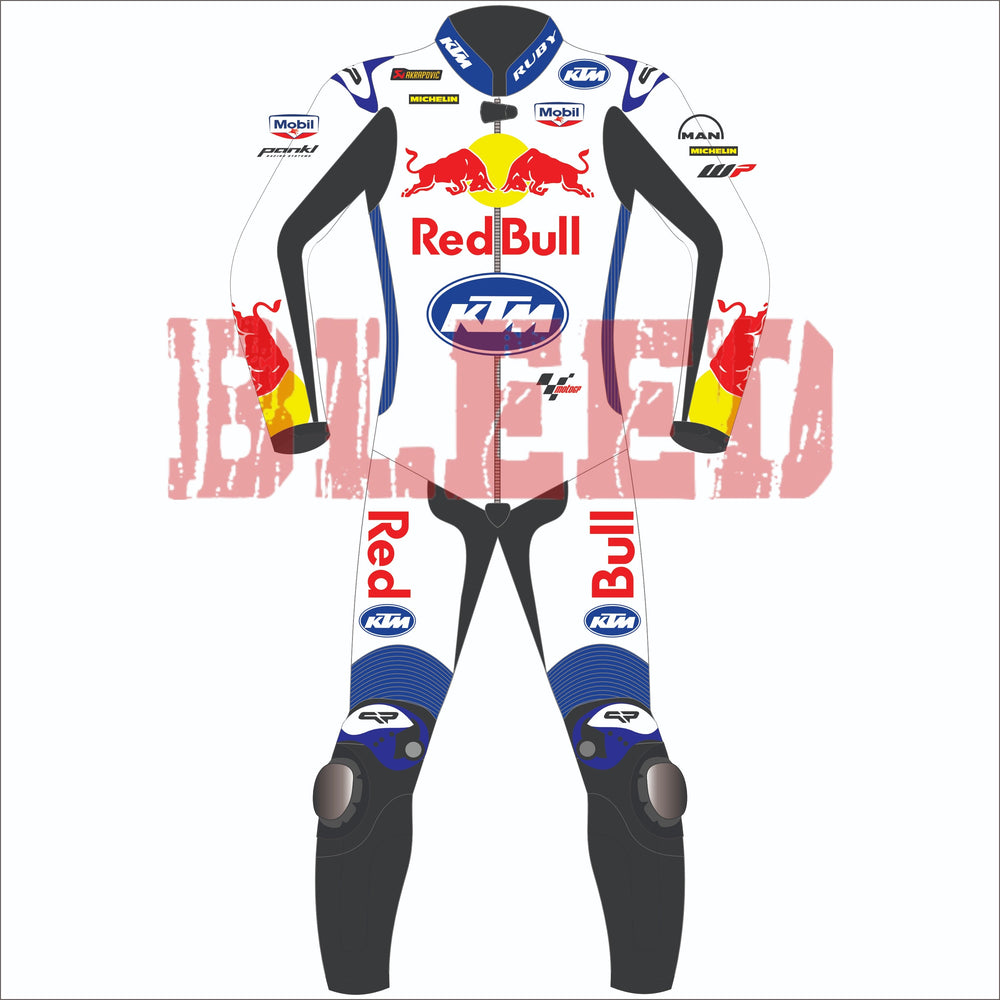 Brad Binder Red Bull KTM British GP 2024 MotoGP leather racing suit back view