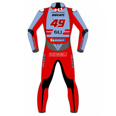 Fabio Di Giannantonio Ducati Gresini 2023 MotoGP leather racing suit detail view