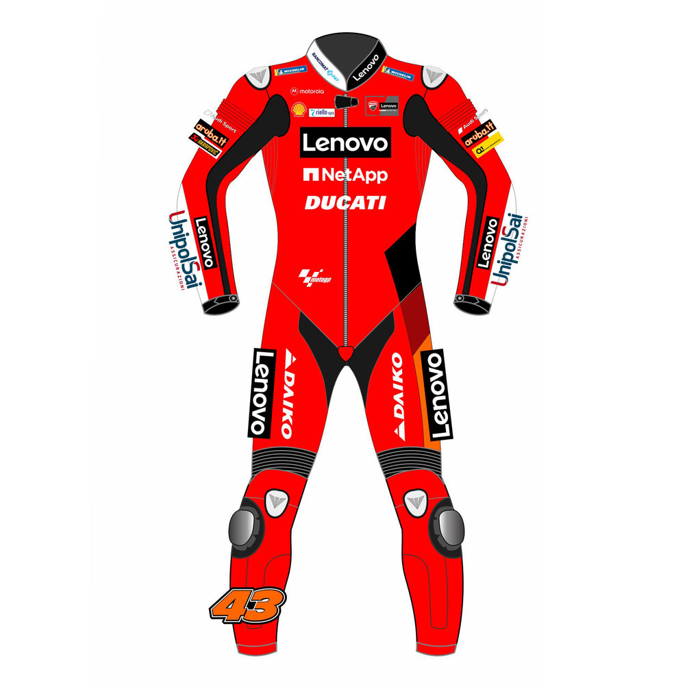 Jack Miller Ducati Lenovo 2021 MotoGP leather racing suit back view