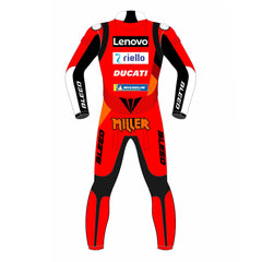Jack Miller Ducati Lenovo 2021 MotoGP leather racing suit detail view