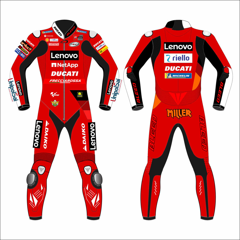 Jack Miller Red Bull KTM 2022 MotoGP leather racing suit front view