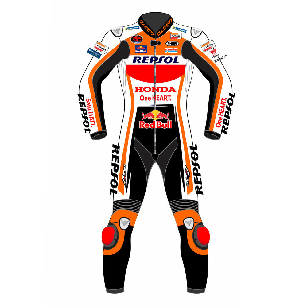 Pol Espargaro Repsol Honda 2021 MotoGP leather racing suit back view