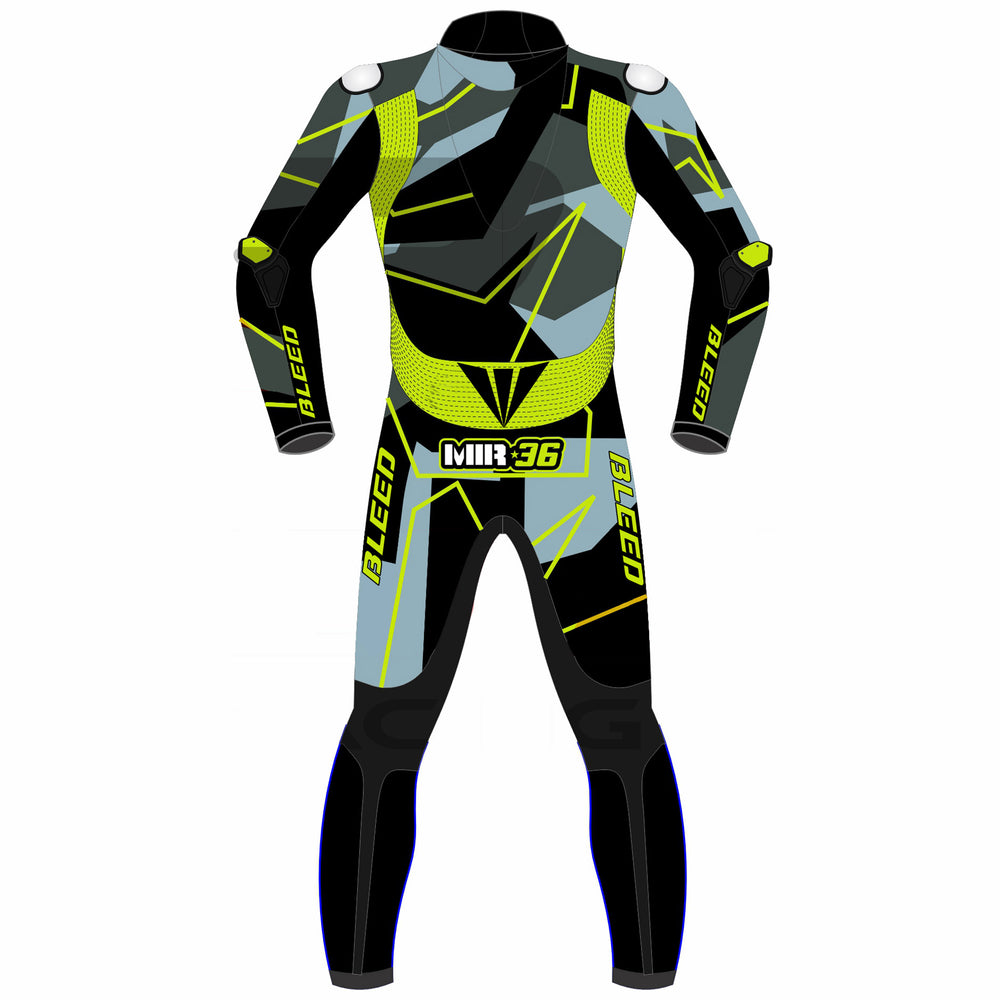 Joan Mir Honda Repsol 2023 winter test MotoGP leather racing suit detail view