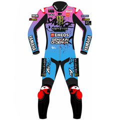 Fabio Quartararo Yamaha French GP 2024 MotoGP leather racing suit back view