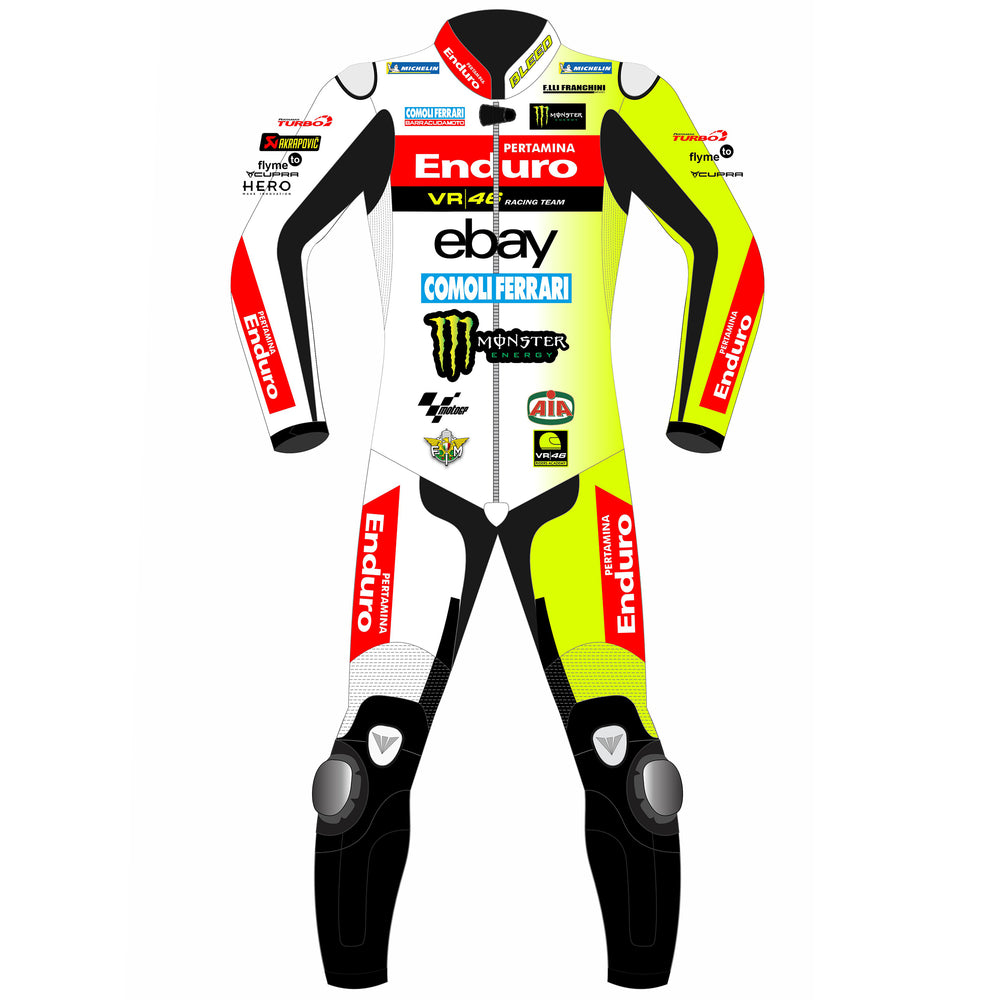 Fabio Di Giannantonio VR46 Pertamina Enduro 2024 MotoGP leather racing suit back view