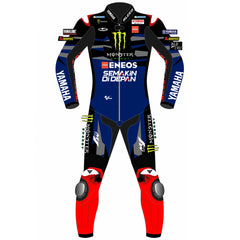 Fabio Quartararo Monster Energy Yamaha 2024 MotoGP leather racing suit back view