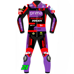 Franco Morbidelli Ducati Pramac 2024 MotoGP leather racing suit back view