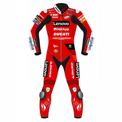 Francesco Bagnaia Ducati Lenovo 2022 MotoGP world champion leather racing suit back view