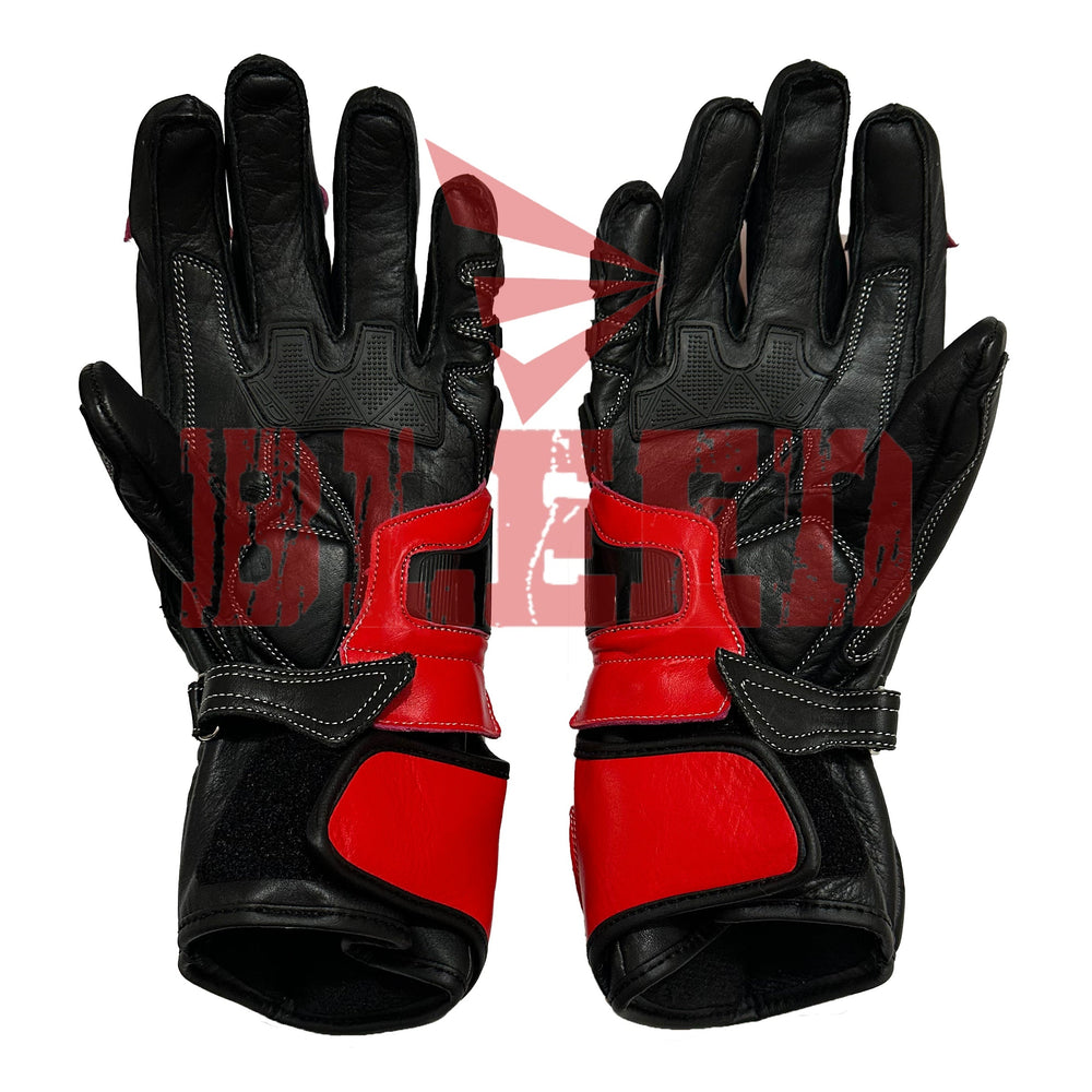 Aprilia RSV4 motorbike racing leather gloves pro series wrist view