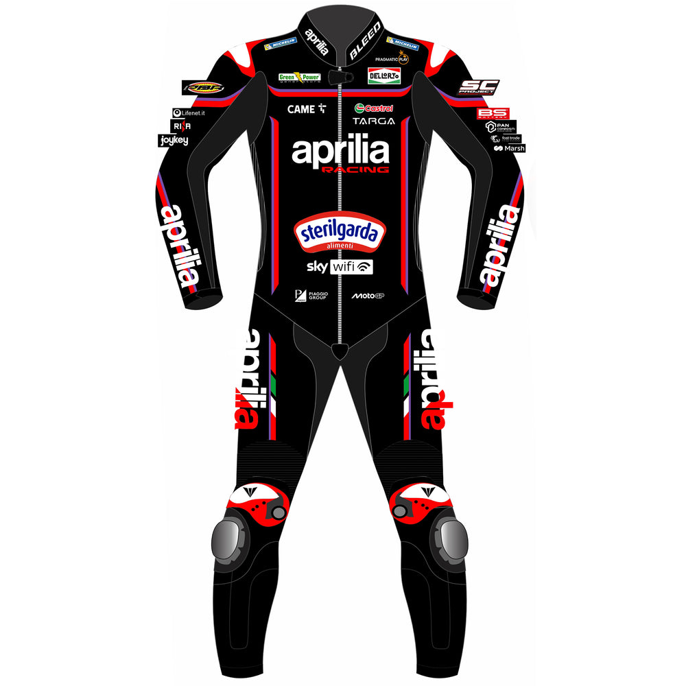 Jorge Martin Aprilia RS-GP 2025 MotoGP leather racing suit back view