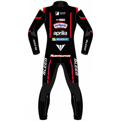 Jorge Martin Aprilia RS-GP 2025 MotoGP leather racing suit detail view