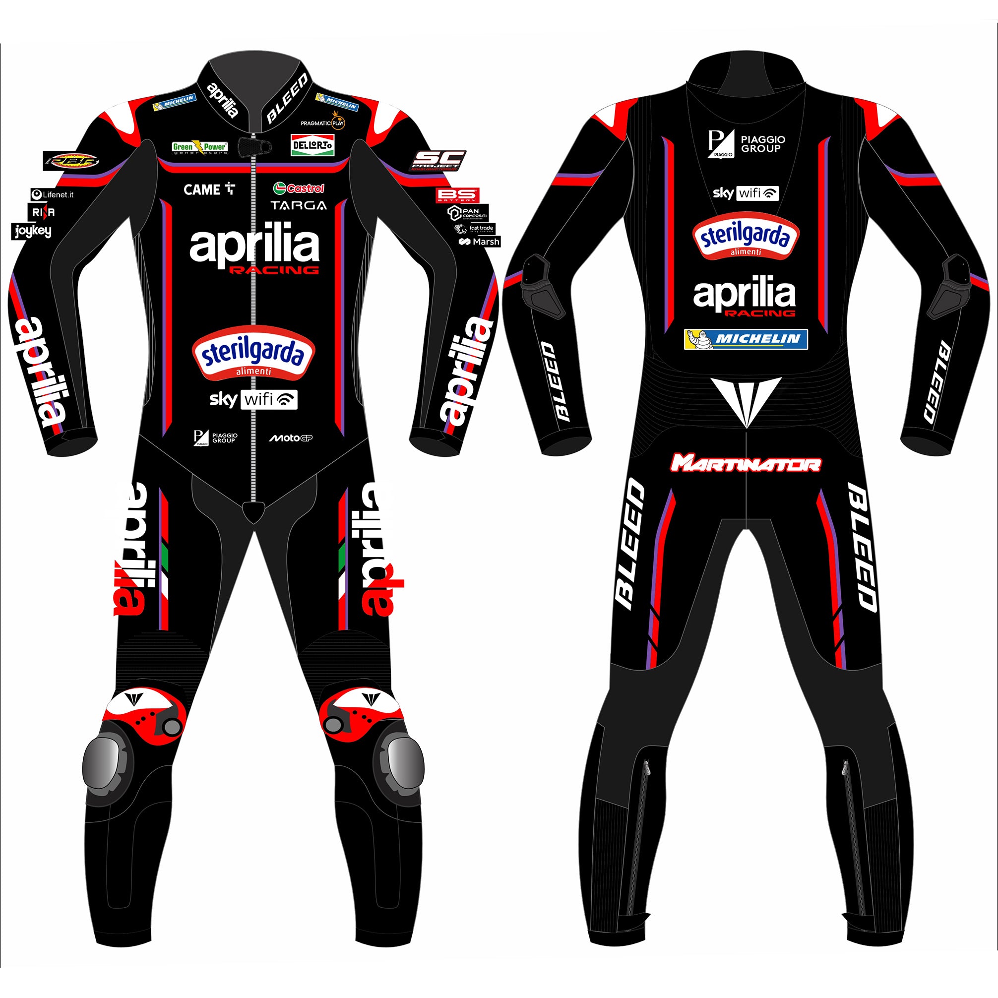 着せ替え服・アウトフィット arare Jorge Martin Aprilia RS-GP 2025 MotoGP Leather Racing Suit | Bleed