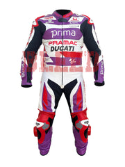 Jorge Martin Ducati Pramac 2023 MotoGP leather racing suit front view