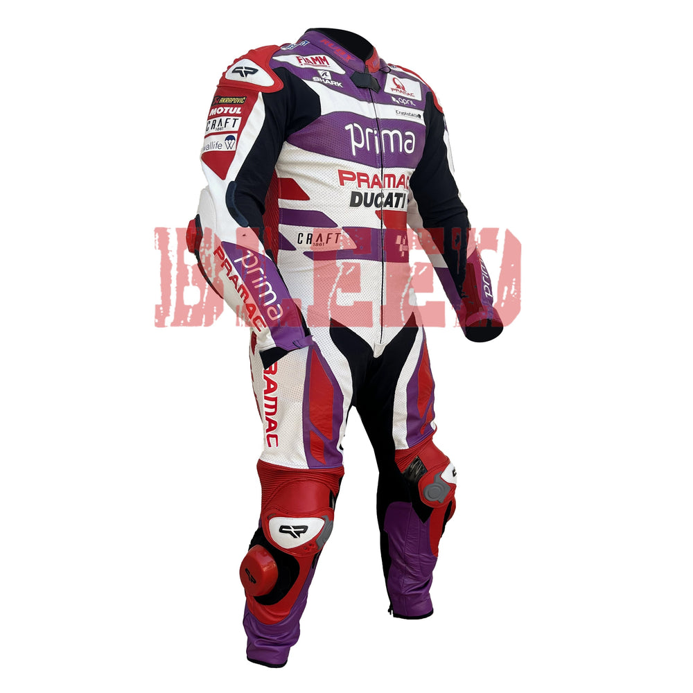 Jorge Martin Ducati Pramac 2023 MotoGP leather racing suit back view