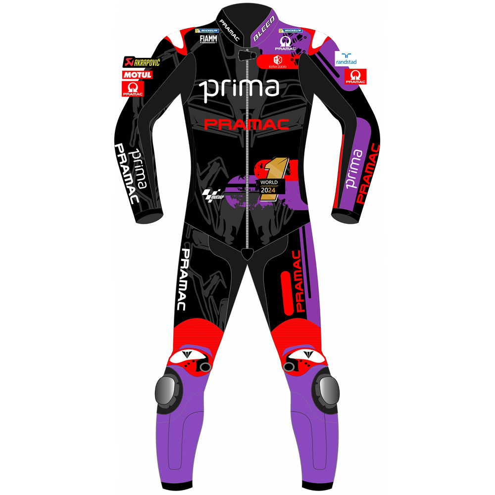 Jorge Martin Aprilia Racing 2025 MotoGP leather racing suit back view
