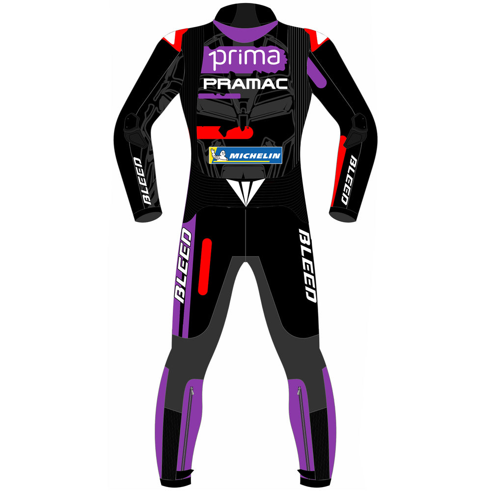Jorge Martin Aprilia Racing 2025 MotoGP leather racing suit detail view