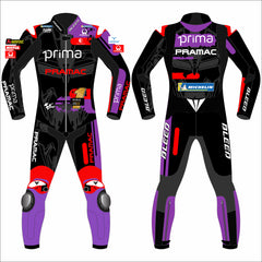 Jorge Martin Aprilia Racing 2025 MotoGP leather racing suit front view