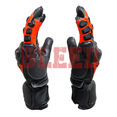 KTM Red Bull dirt bike leather racing gloves palm view