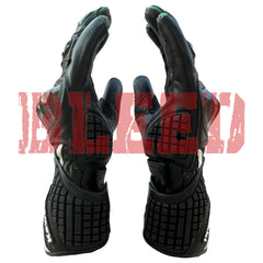 Kawasaki Ninja motorbike leather racing gloves palm view