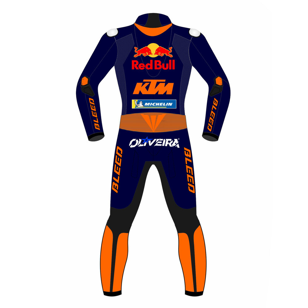 Miguel Oliveira Red Bull KTM 2021 MotoGP leather racing suit detail view