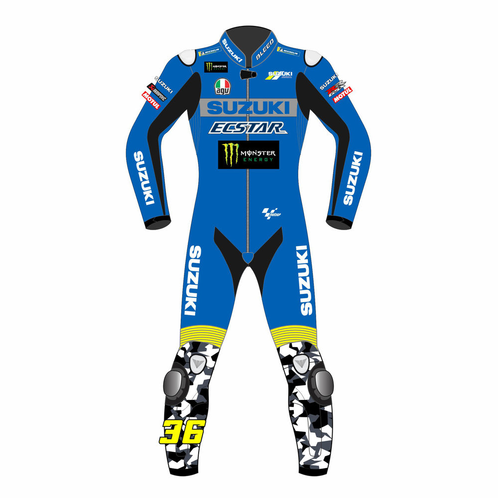 Joan Mir Suzuki Ecstar 2021 MotoGP leather racing suit back view