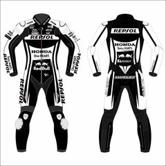 Marc Marquez Honda Winter Test 2023 MotoGP leather racing suit front view
