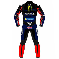 Fabio Quartararo Monster Energy Yamaha 2023 MotoGP leather racing suit detail view