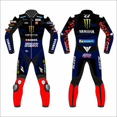 Fabio Quartararo Monster Energy Yamaha 2023 MotoGP leather racing suit front view