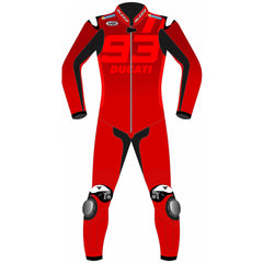 Marc Marquez Ducati Lenovo Barcelona Winter Test 2025 MotoGP leather racing suit back view