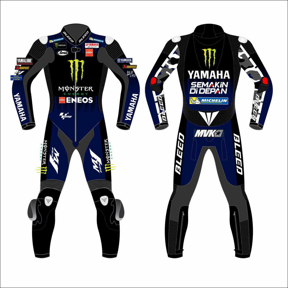 Maverick Vinales Aprilia 2021 MotoGP leather racing suit front view