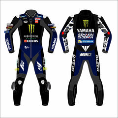 Maverick Vinales Aprilia 2021 MotoGP leather racing suit front view