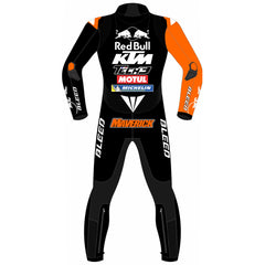 Maverick Vinales Aprilia Barcelona Winter Test 2025 MotoGP leather racing suit detail view
