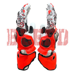Nicky Hayden Honda Repsol motorcycle leather racing gloves detail view