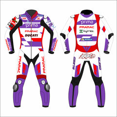 Johann Zarco Ducati Pramac 2023 MotoGP leather racing suit front view