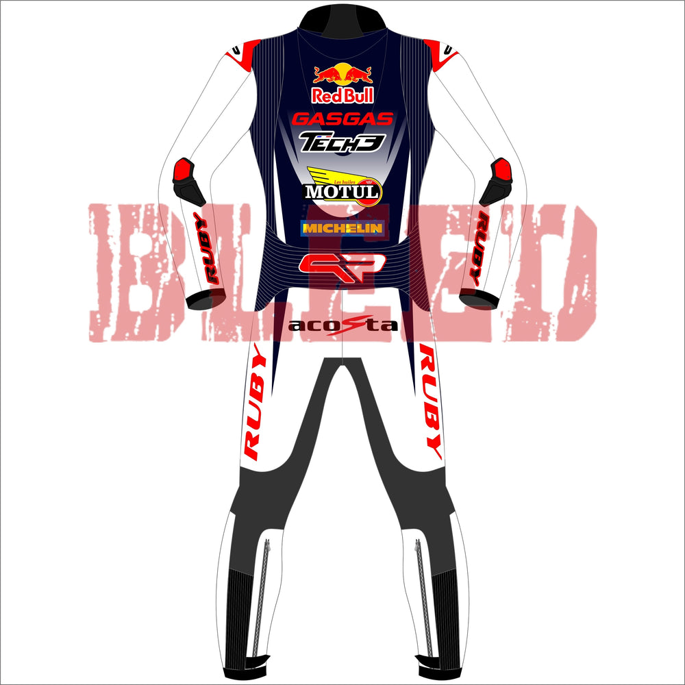 Pedro Acosta Red Bull GasGas British GP 2024 MotoGP leather racing suit detail view