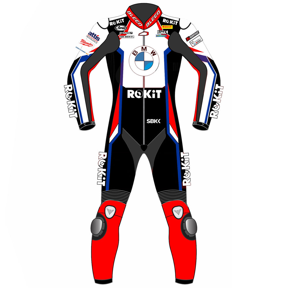 Michael van der Mark BMW Motorrad 2023 WSBK leather racing suit back view