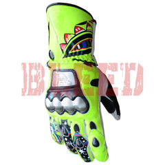 Valentino Rossi Yamaha 2009 motorbike leather racing gloves detail view
