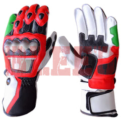 Tom Sykes Kawasaki Ninja motorbike leather racing gloves front view