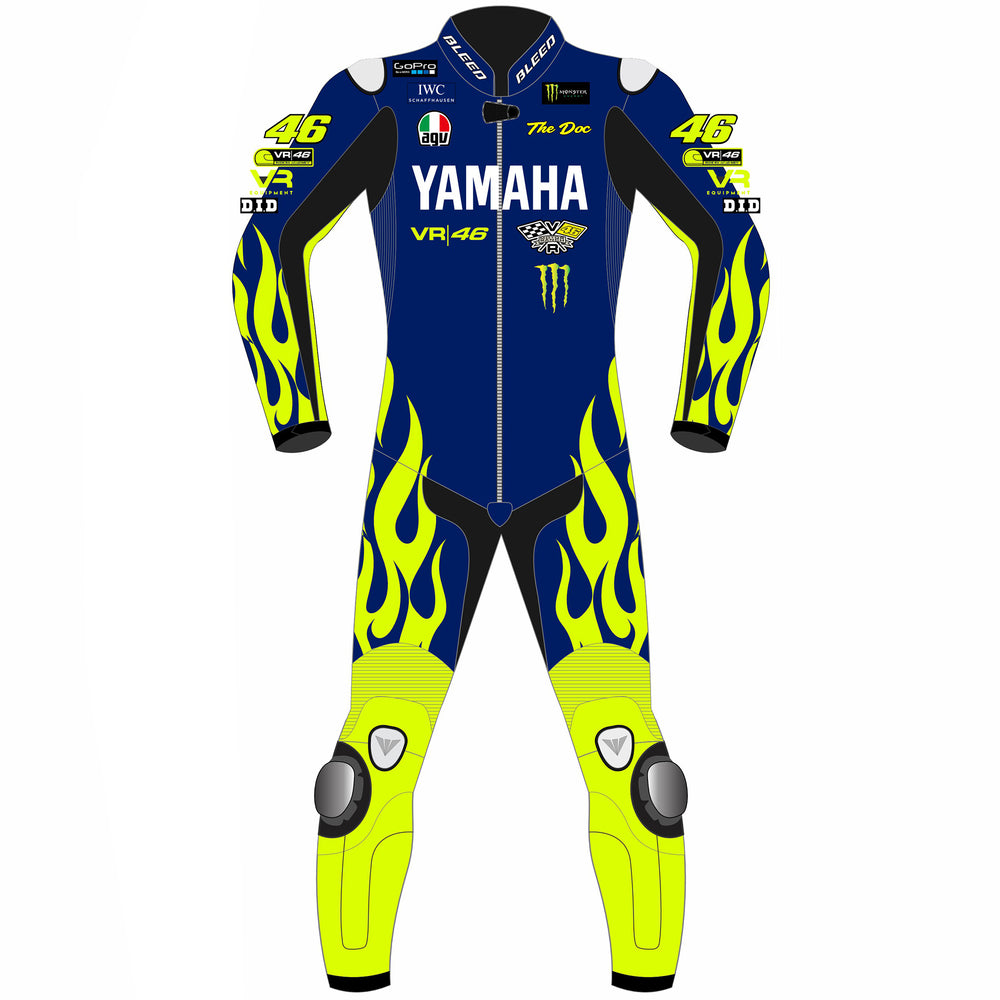 Valentino Rossi BMW WorldSBK Portimao Winter Test 2024 leather racing suit back view