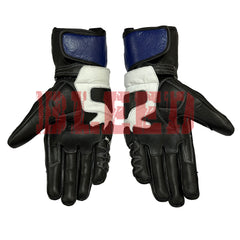 Yamaha men motorcycle leather racing gloves palm view