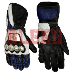 Yamaha men motorcycle leather racing gloves back view