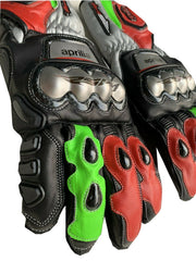 Aprilia RS4 MotoGP leather racing gloves detail view